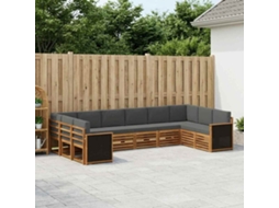 Vidaxl Conjunto De Sofá Sectional 7 Pcs Natural E Antracite