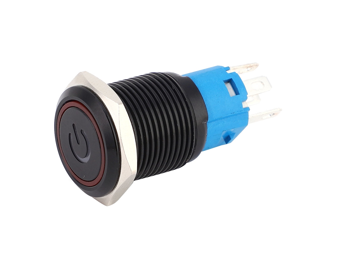 Laxiscreed Interruptor De Metal Com Led, Self-lock, Proteção Ip65, Ideal Para Uso Externo Ou À Prova D'água