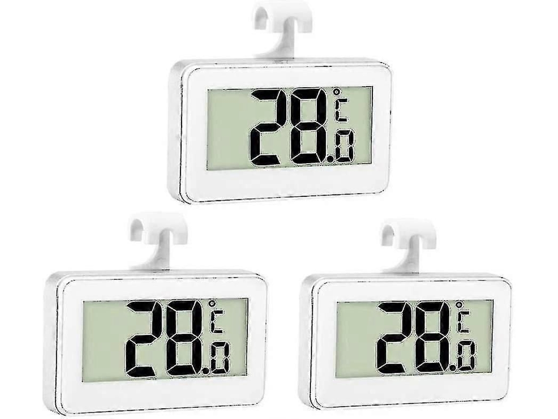 3x Termômetro de Geladeira Digital Freezer Refrigerador Quarto Impermeável Termôm Etro com Display Lcd Gancho Co GOKOCO