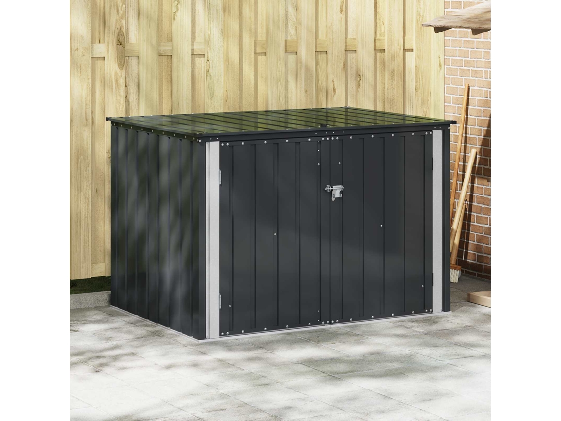 Vidaxl Caixa De Armazenamento Para Jardim Preto 151,5 X 107 X 100 Cm
