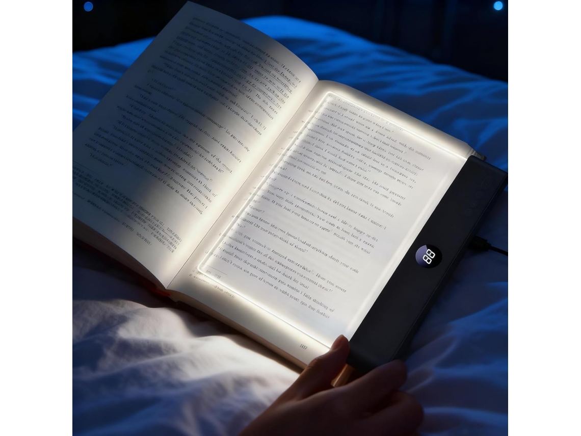 Luminária De Leitura Plana Com Proteção Ocular, 3 Modos De Luz Quente, Led Transparente Recarregável, Painel Regulável