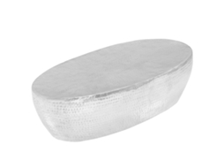 Vidaxl Mesa De Centro Martelada 100x50x28 Cm Prateado