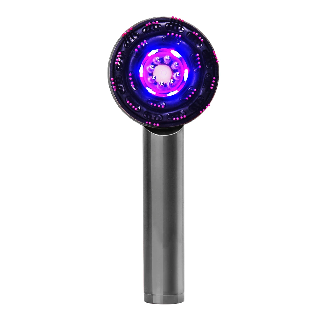 Massageador De Couro Cabeludo Portátil Com Luz Vermelha (cinza), Aplicador De Óleo Capilar, Pente Elétrico Para Massagem Do Couro Cabeludo