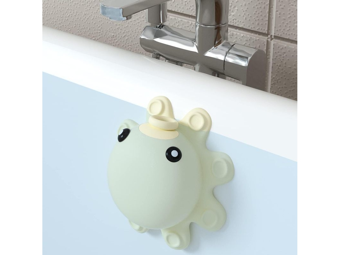 Capa Para Ralo De Overflow De Banheira Em Silicone Branco Creme - Aumenta 3-4 Polegadas De Água Para Mergulho Profundo