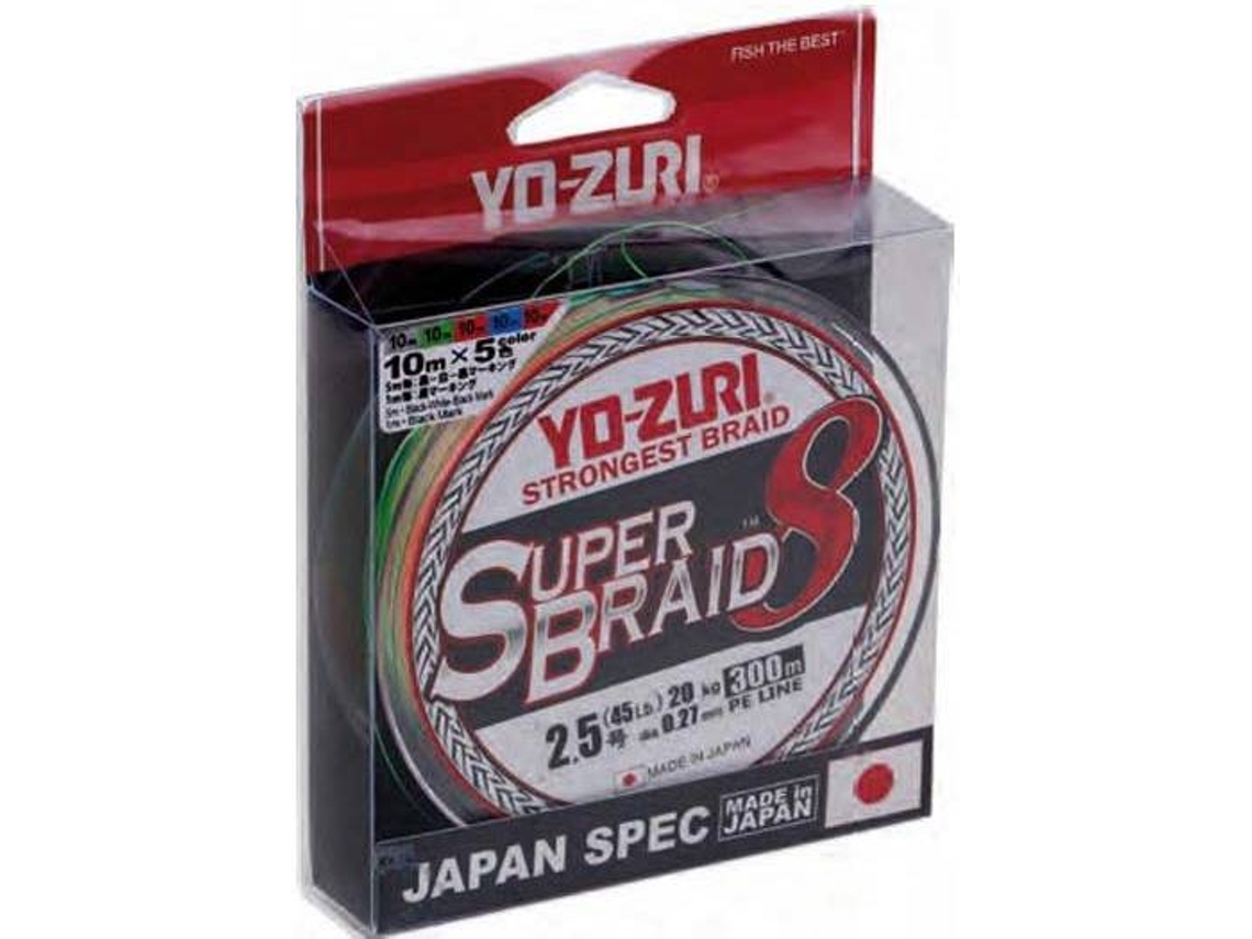 Linha de Pesca trançadas YO-ZURI Super Braid 8x (0.270 mm - 0,20 mm)