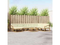 Vidaxl Conjunto De Sofás Para Exterior 9 Unid. Branco E Creme