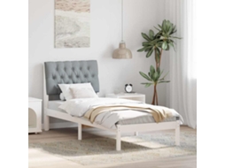 Vidaxl Estrutura De Cama Com Cabeceira Estofada Branco 75 X 190 Cm