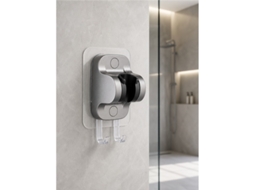 Suporte de parede para chuveiro cinza prateado preto resistente 12x8x5cm VOLTEDGE