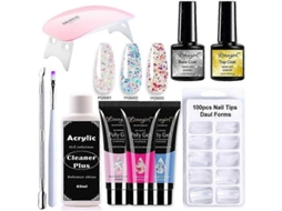 Kit de Unhas Gel Poly com Lâmpada Uv 6w, Rápido Ferramentas para Manicure GOKOCO