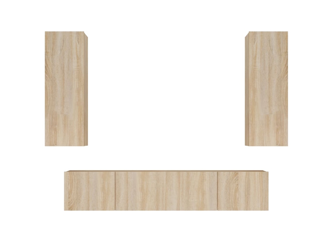 Tv Cabinet Set, Tv Cabinet Sets Vidaxl Marrom Madeira Processada (n/a)