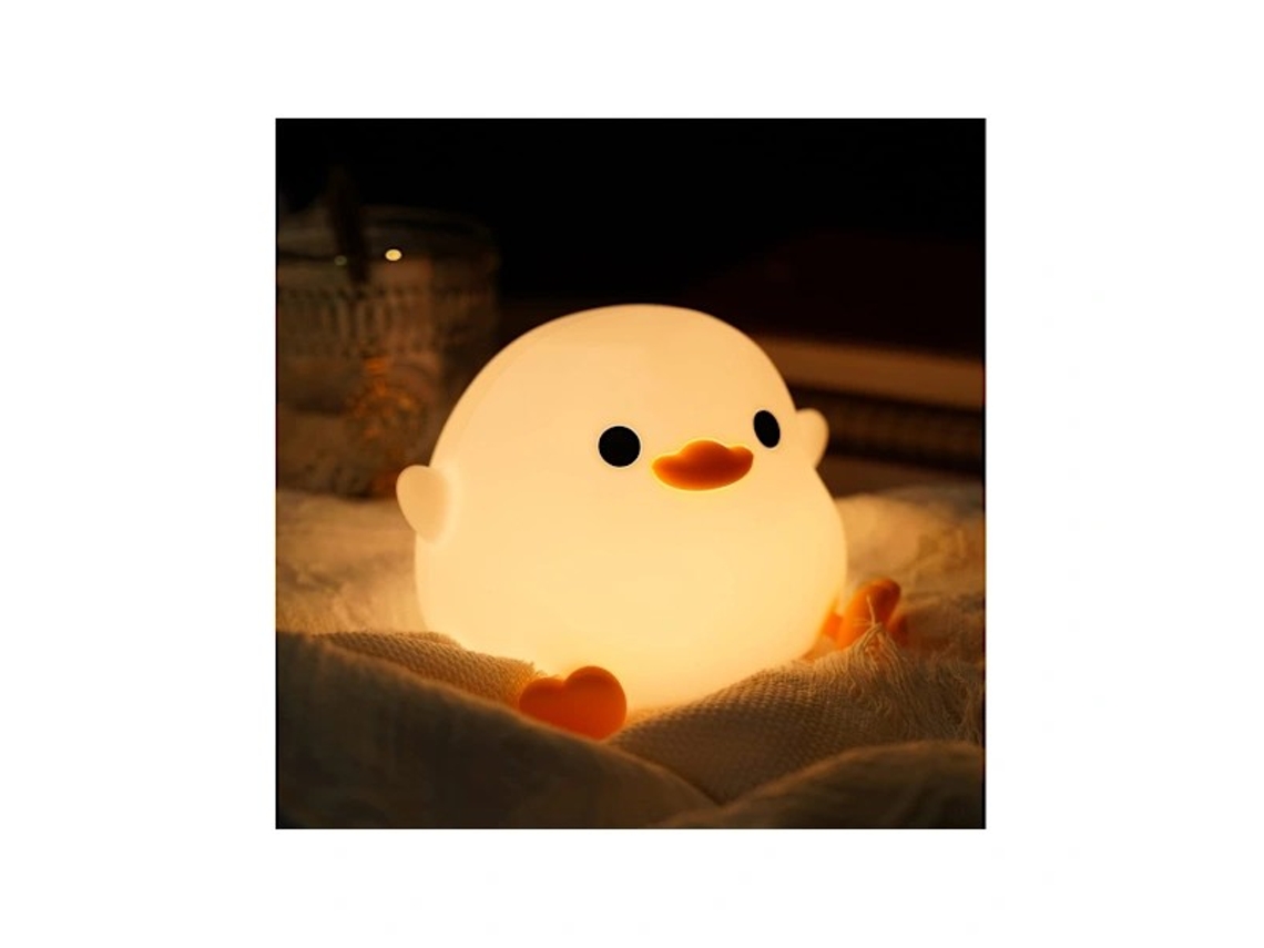 Luminária Noturna Fofa Em Formato De Pato, Feita De Silicone Com Intensidade Regulável, Lâmpada De Cabeceira Led Recarregável Com Temporizador