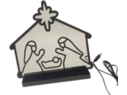 Presépio Tradicional Com Iluminação Led E Textura Em Pvc, Ideal Para