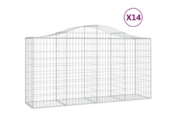Gabion Basket, Gabion Baskets Vidaxl Prateado Ferro (200 X 50 X 100/120 Cm)