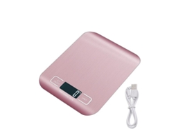 Balança De Cozinha Eletrônica Recarregável De 10 Kg Com Visor Lcd E Estrutura Em Aço Inoxidável. Aquaforge