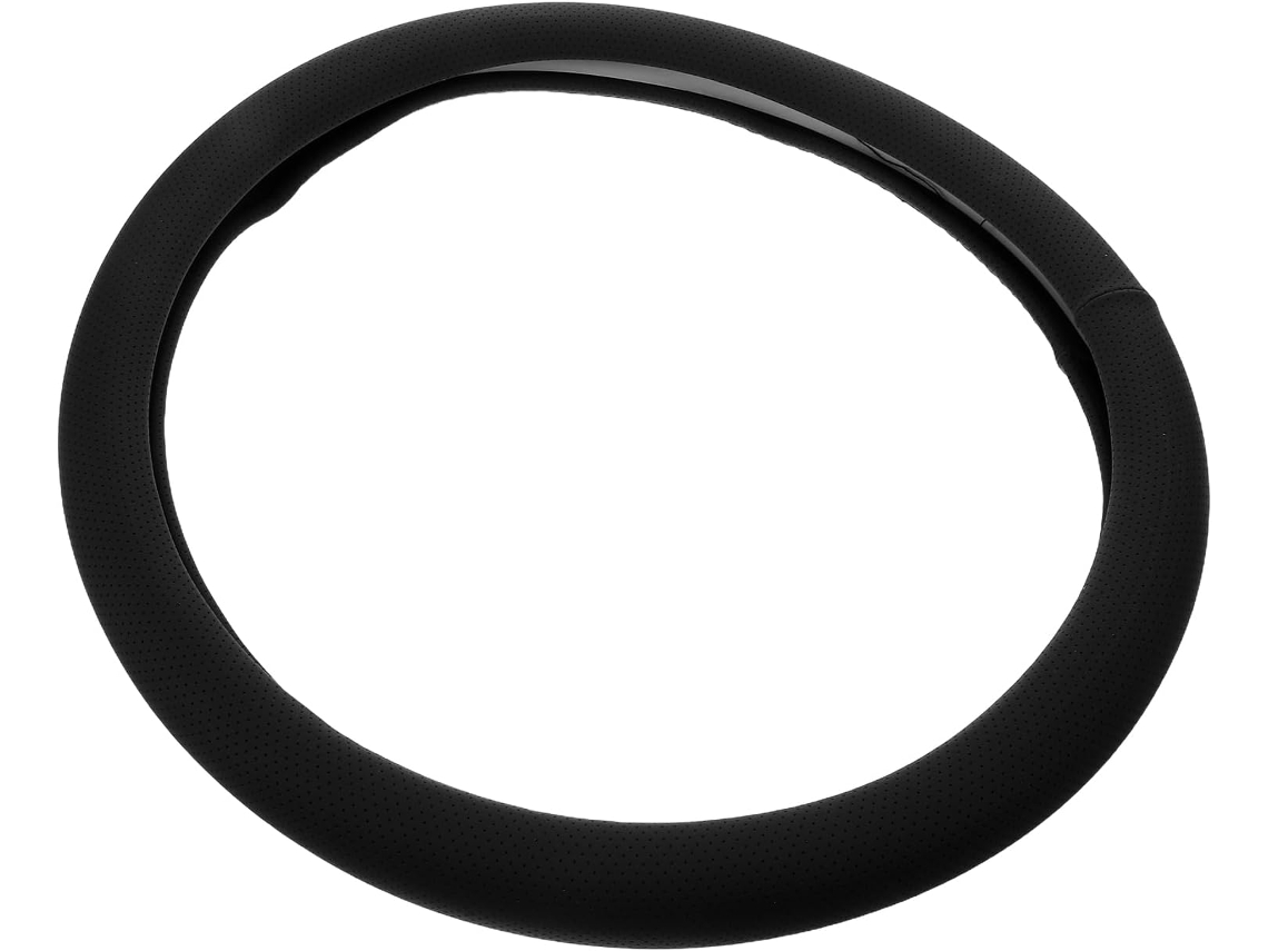 Capa De Volante Em Couro Pu Preto, Fácil De Instalar, Antiderrapante E Respirável.