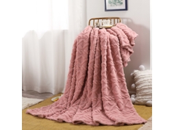 Manta De Tafetá Para Sofá, Cama, Toque Super Suave E Decoração Aconchegante Para O Outono E Inverno.100x150cm Rosa Hexinyigjly