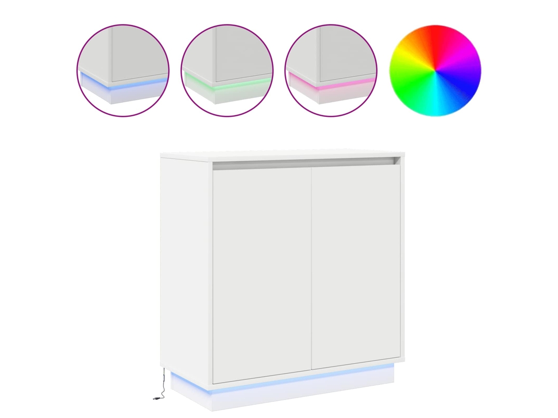 Aparador LED branco 71x34,5x75 cm Madeira Processada MAISON EXCLUSIVE