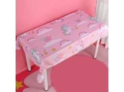 Pano de Mesa Decorativo com Desenhos de Licorne Rosa