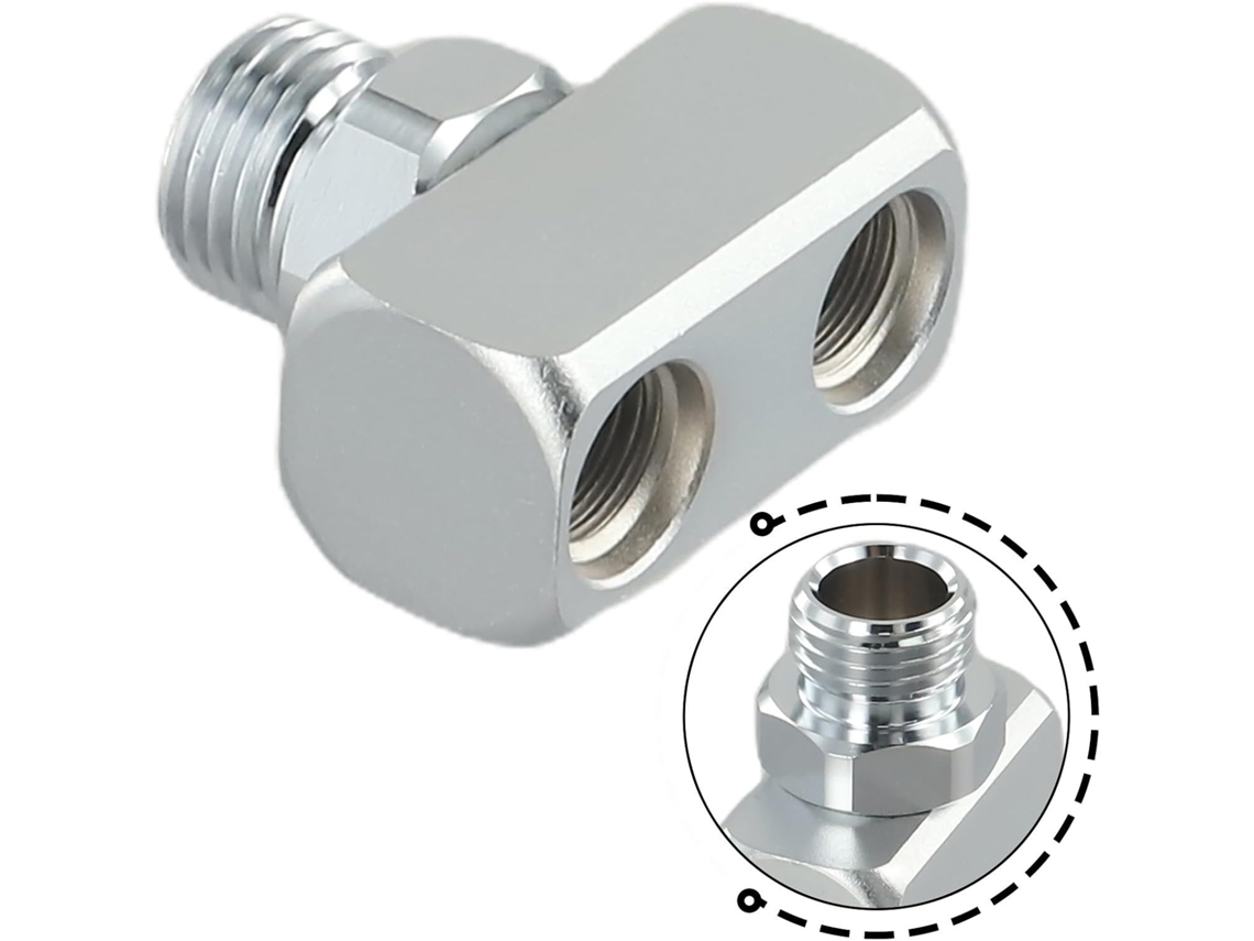 Adaptador Divisor De Mangueira De Mergulho Lp De 9/16 Polegadas Para 2 X 3/8 Polegadas, Prateado