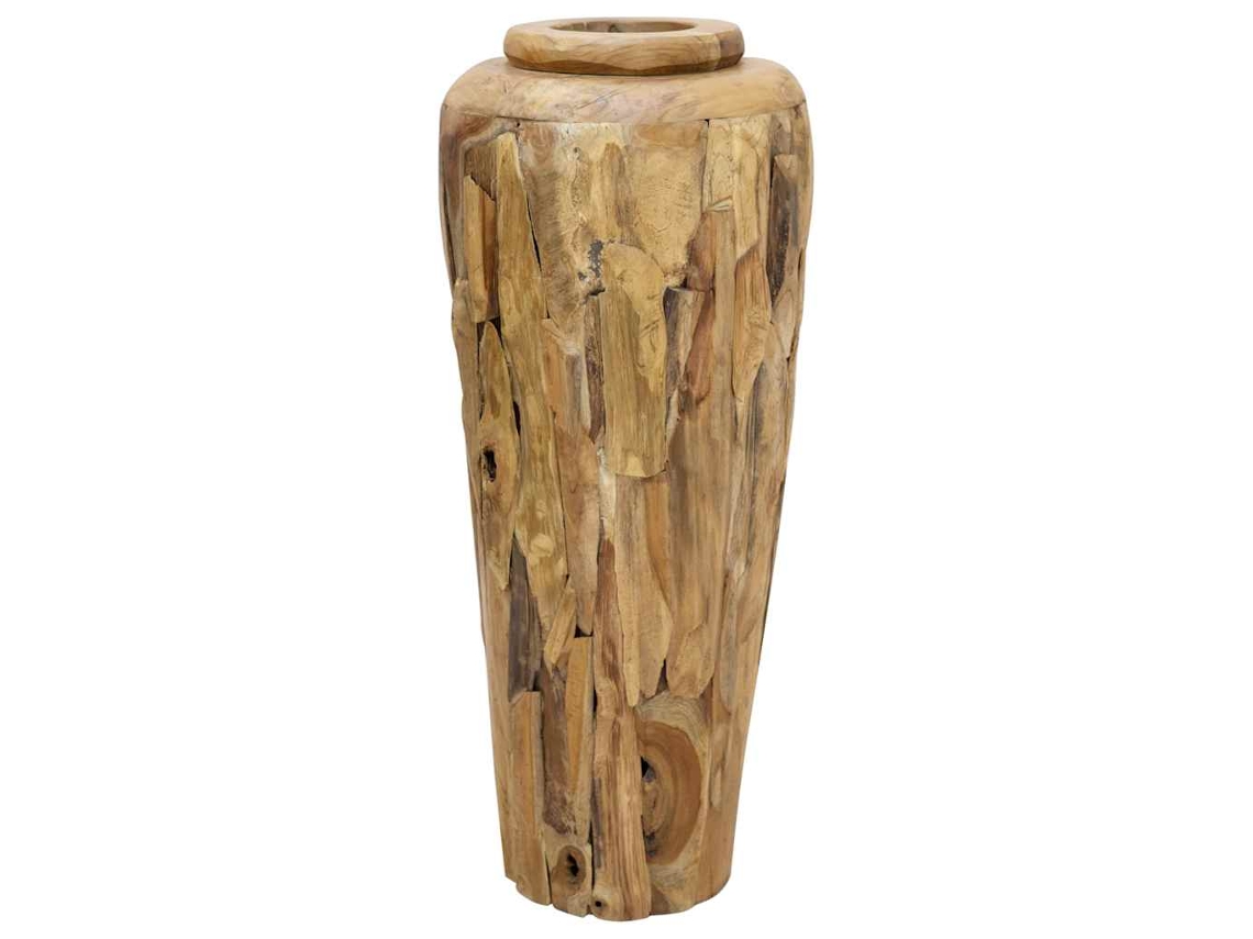 vidaXL Jarra decorativa 40x100 cm madeira de teca maciça