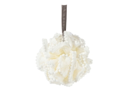 Esponja de Malha Macia para Banho Exfoliante Grande com Espuma Densa Bola de Chuveiro Branco Leite