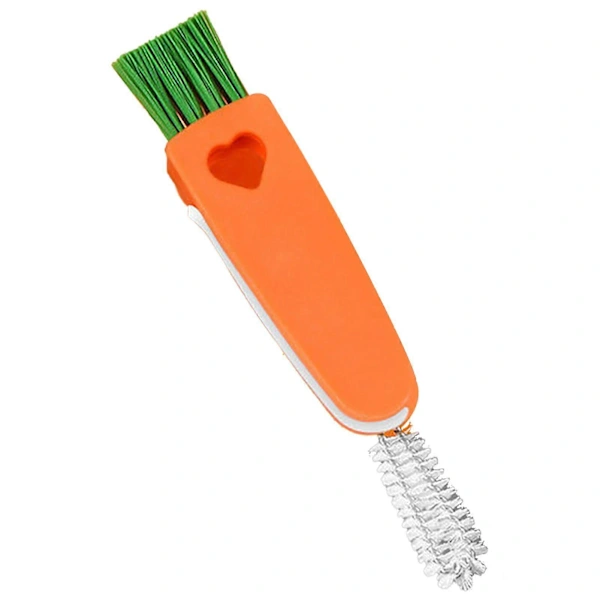 Mini Escova De Limpeza Para Copos, Escova Multifuncional 3 Em 1 Em Formato De Cenoura Para Tampas Garrafa, Ideal Para Casa E Cozinha