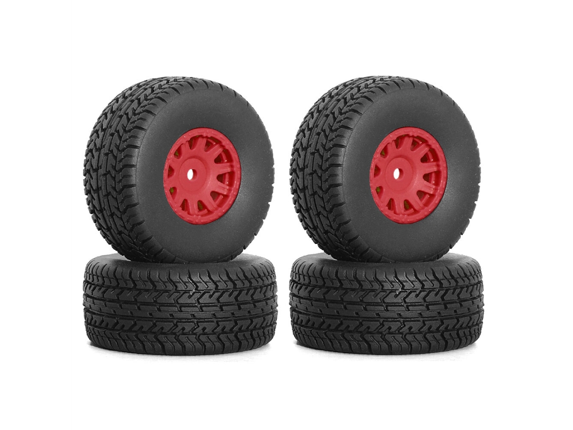 Conjunto de 4 Rodas e Pneus Brancos para Carros Rc Arrma Mojave Grom 1/14 Peças de Reposição e Acessórios Ara550116 MDUG