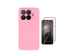Kit Vidro Temperado Capa Silicone Líquido Phonecare Para Xiaomi 17t Pro 5g - Rosa
