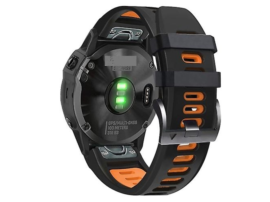 Pulseira Garmin Descent G1 De 22 Mm, Silicone, Preta E Laranja.