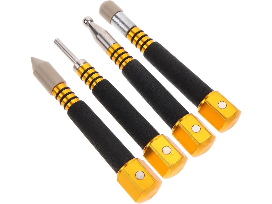 Kit com 4 peças para reparo de manchas mistas em carrocerias sem pintura.