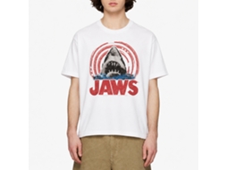 Rockinstone Jaws Movie Spiral White Adult T-shirt Size:m