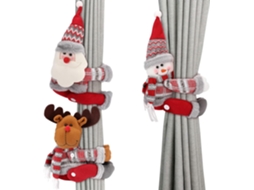 Conjunto De 3 Prendedores De Cortina Natalinos Com Estampa De Desenho Animado Do Papai Noel