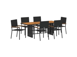 Maison Exclusive - Conjunto Jantar Para Jardim 7 Peças Vermelho Vime Pe