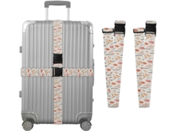 Conjunto De 2 Cintas Bagagem Sem Costura Com Estampa Folhas Para Malas, Cintas De Viagem, Acessórios Para Cintos