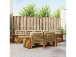 Vidaxl Conjunto De Sofás Para Exterior 7 Unid. Natural E Bege