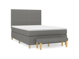 Box Spring Bed, Box Spring Beds Vidaxl Cinzeto Tecido (140 X 200 Cm)
