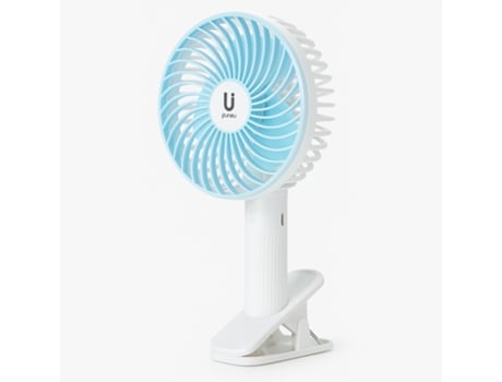Ventoinha Com Mola Para Secretária, 3 Velocidades, Bateria Recarregável, Usb, Cabo Incluído Unjeu Fs01 00016 Azul