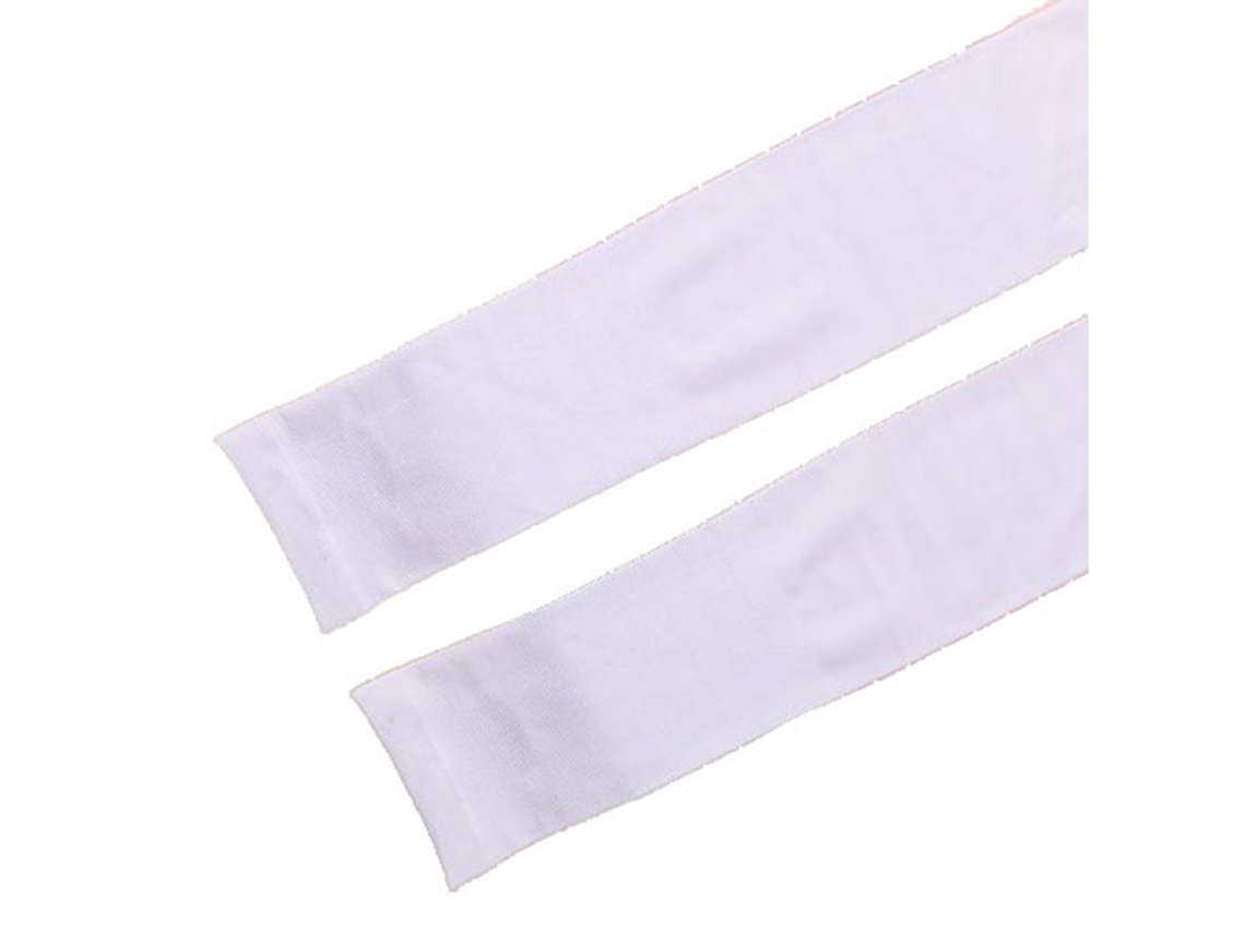 Mangas De Braço De Seda Gelo Com Proteção Uv Branco