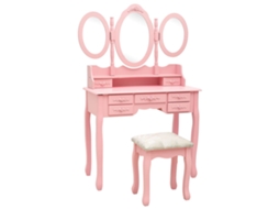 Dressing Table, Dressing Tables Vidaxl Cor-de-rosa Madeira (n/a)