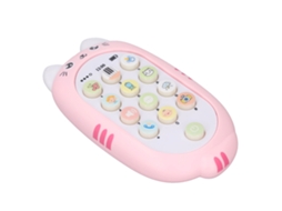 Primerox brinquedo Celular Bebê Mordedor com Música Luzes Educativo Presente para 1 Ano Menina Menino Rosa