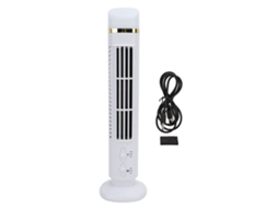 Tower Fan With Led Light Adjustable Speed For Office Home White