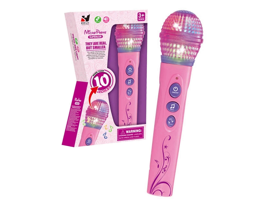 Lurelia Microfone Infantil Com Led, Microfone, 6×6cm, 6cm E Plástico, Educativo