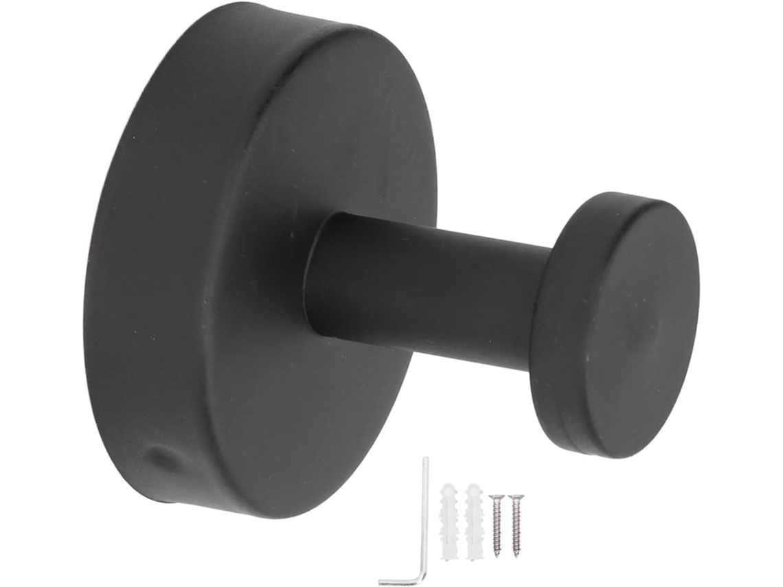 Gancho De Parede Único, Aço Inoxidável 304, Resistente, Preto, Para