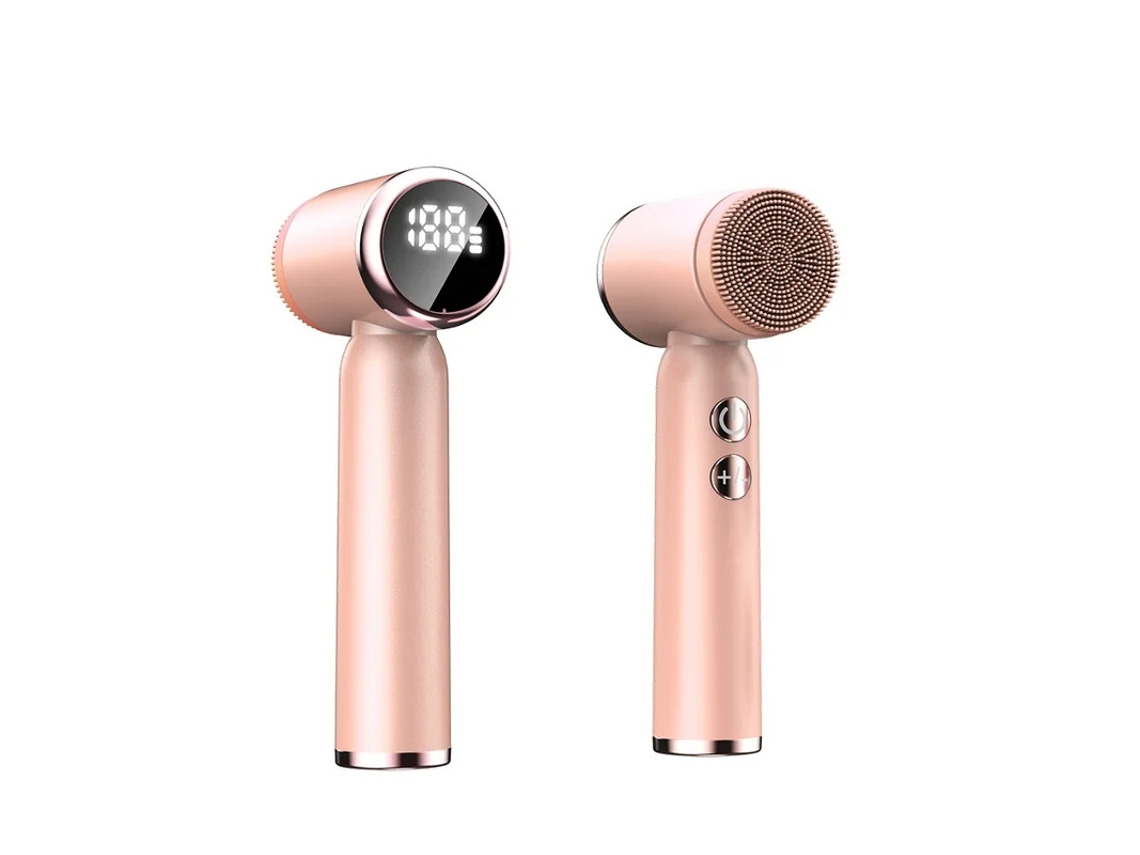 Escova Facial 6 Em 1 Para Limpeza E Esfoliação Escova Rotativa De Limpeza Facial Com Display Led Escova Elétrica De Limpeza Facial Rosa Bestvite