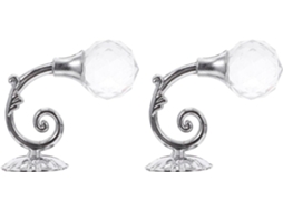 Prendedores De Cortina De Cristal Transparente, Ganchos De Parede Multiuso Em Liga De Zinco Prateado