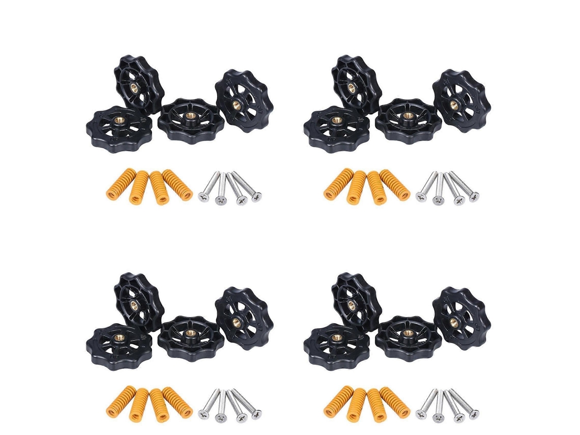 16pcs Upgraded Hand Twist Leveling Nut Diameter 40mm + 16pcs Hot Bed Spring + 16pcs M4x35mm Screws For Cr10 3d Printer