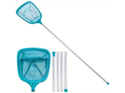 Rede Limpa Piscina Com Haste De Alumínio Modular 4 Segmentos Comprimento Ajustável Até 60 Polegadas Para Remover Folhas E Detritos