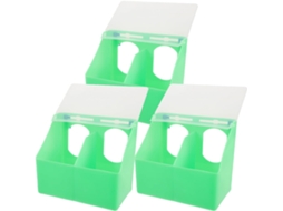 Kit de 3 Comedouros de Plástico com Tampas, para Pendurar, Ideais para Papagaios e Periquitos. Versáteis e Podem Ser CHABERLU