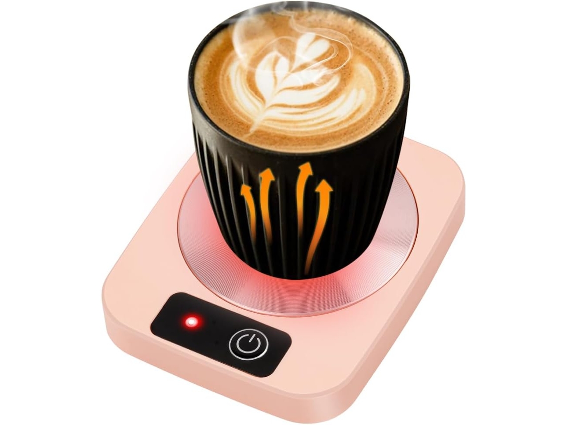 Aquecedor Eletrico de Xicara para Cafe e Cha, Placa de Aluminio, Aquecedor de Bebidas, Presente para Colegas e Amigos, Cor Rosa ZYBLSSBB