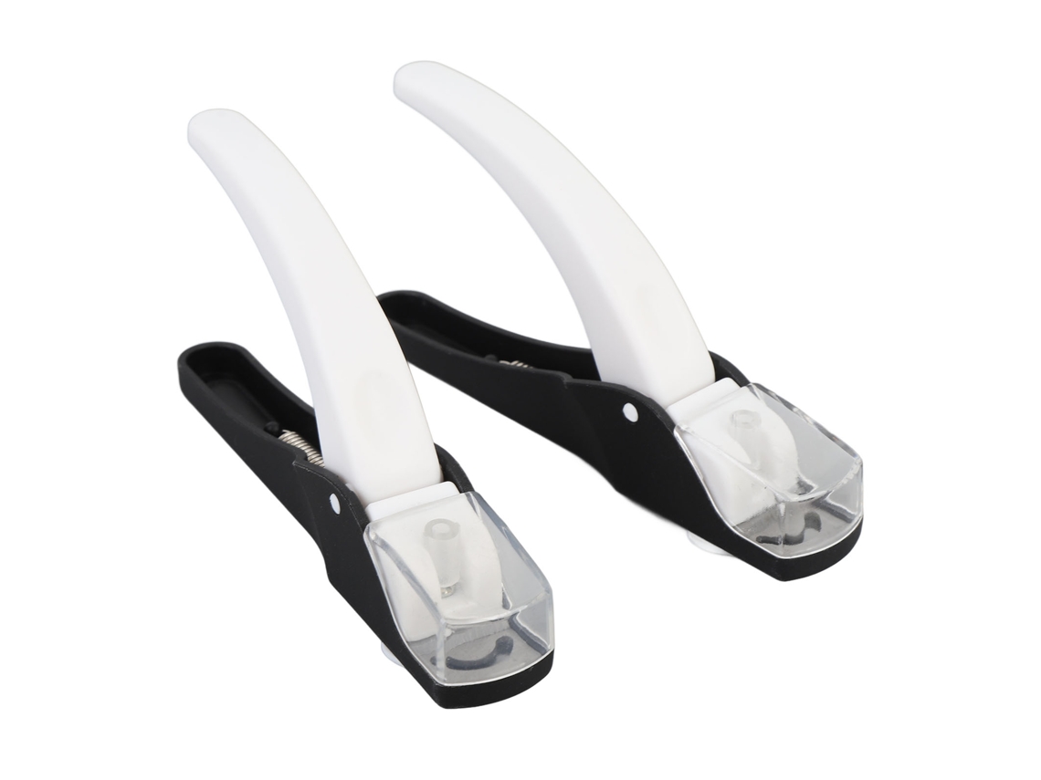 2 Tesouras Profissionais para Unhas Acrílicas, Ferramenta de Manicure em U com Tampa Transparente